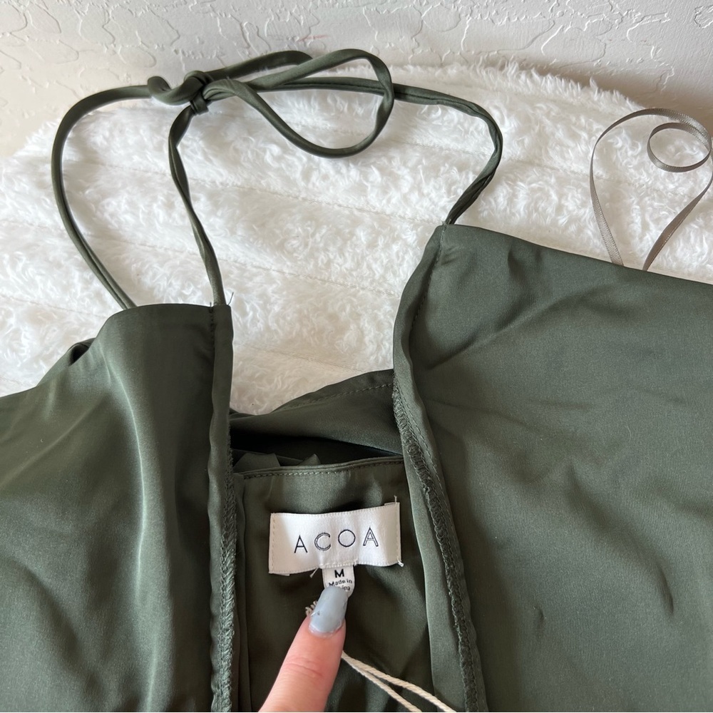 NWT ACOA Paradise Olive Dress - Picture 3 of 11
